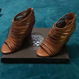 Vince Camuto brown wedge platform